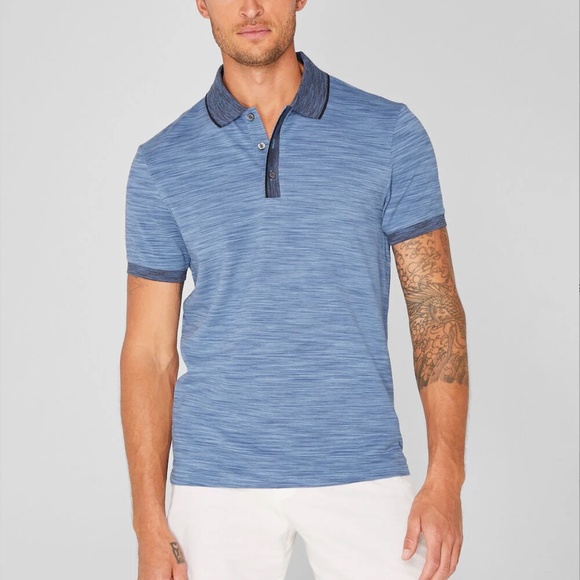 Space Dye Polo Shirt - Brand New - NEVER WORN - Blue Mix